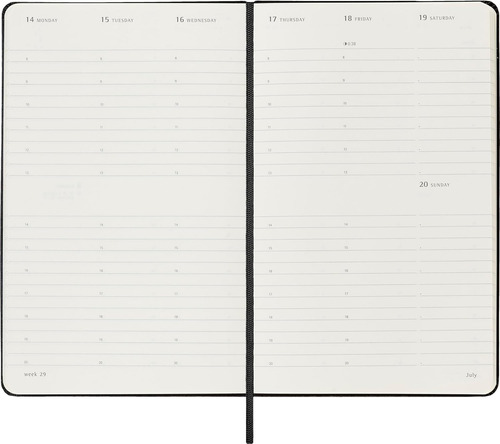 Agenda Moleskine 2025 Semanal Vertical, Tapa Dura Large 144p