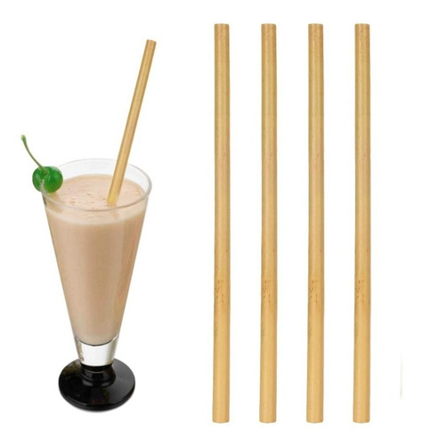 Canudo De Bambu Ecológico Reutilizável Combo4