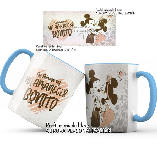 Mug Oreja Interior Azul Amor San Valentin Regalo Pareja 27