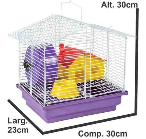 Gaiola Hamster 1 Andar Completa Teto Arame