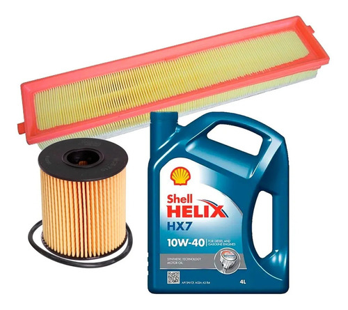 Kit Filtros Wega + 10w40 Shell Helix Hx7 Citroen C4 1.6 16v