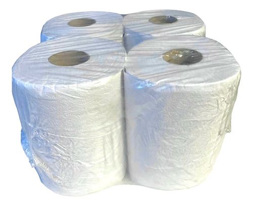 4 Rollos Bobinas Papel Tissue Toalla 20cm X 200mt Blanca