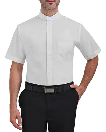 Camisa Clerical Mariscal En Manga Corta Corte Americano