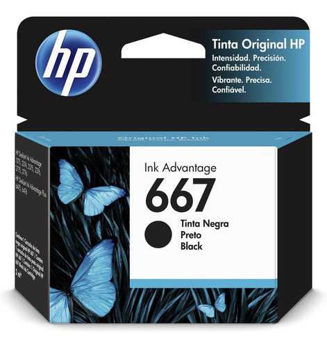 Cartucho De Tinta Hp Original Ink Advantage 667 Negro