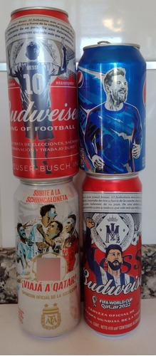 4 Latas De Cerveza Y Gaseosas De Lionel Messi 