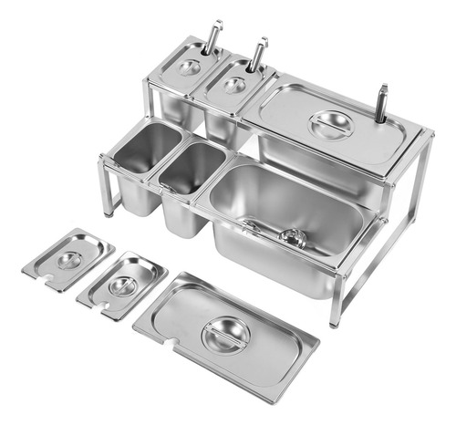 Set De Condimentos Para Estación De Condimentos De Acero Ino