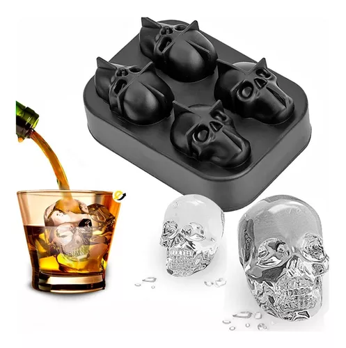 Firlar Molde para hacer hielo de Calavera, bandeja de bolas de huesos,  utensilios para dulces de cocina, utensilios de cocina, Bola de hielo 3D de  silicona de 4 rejillas 