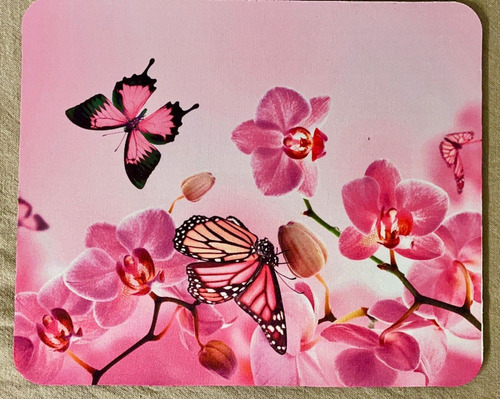 Skin Tapa De Notebook + Mouse Pad - Mariposas Rosadas