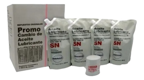 Kit Paquete Aceite 10w30 Y Filtro De Aceite Nissan March 20