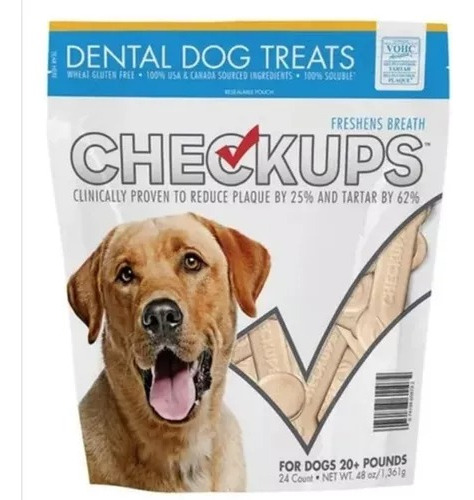 Botana Para Perro Checkups 48 Piezas Reduce El Sarro Snacks