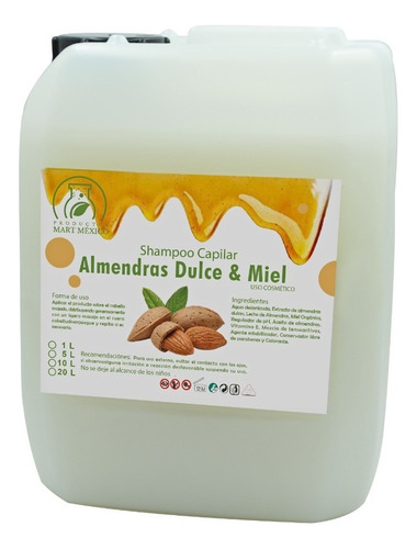  Shampoo Almendras Dulces & Miel Cabellos Seco (5 Litros)