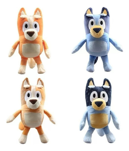 Peluche Bluey Familia Bluey Y Bingo Papá Mamá 4 Pcs 25 Cm