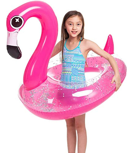 Inflable Joyin Para Piscina Diseño Flamenco Con Brillos Color Joyin Inc