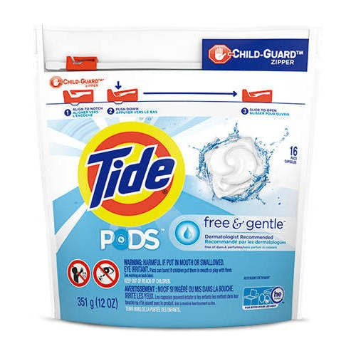 Tide Pods Free&gentle Detergente En Cápsulas 16 Unid