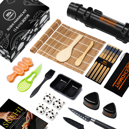 Kit De Sushi Completo Con Rodillo Tapete Bazuca Molde De Oni