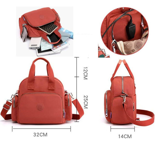 Bolso Bandoleras Mujer,mochila Viaje Nylon Multifuncional