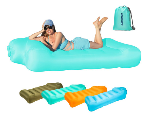 Sofá Inflable Portátil Impermeable, Tumbona De 318 Kg, Silla