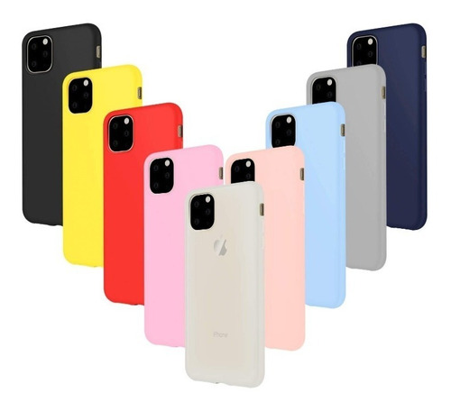 Funda Protectora Silicona Para iPhone 12/11/x Varios Colores