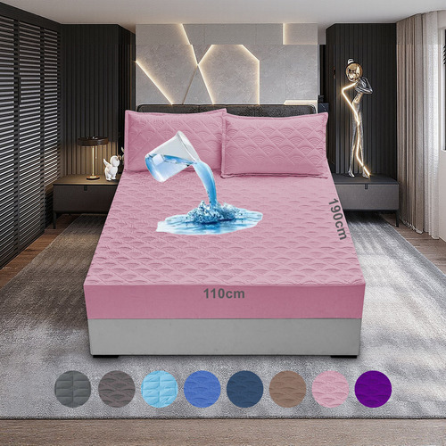 Protector De Colchón Impermeable, Fundas Para Colchones Rosa_wifi Individual 110*190+35cm