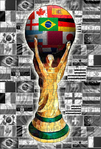 Quebra-cabeça Taça Copa Mundo 2022 120 Peças Mdf 32x21cm
