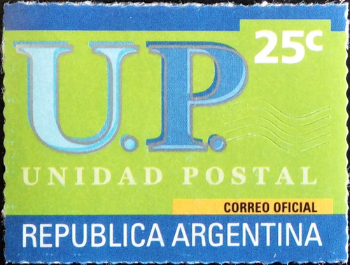Argentina, Sello Up Gj 3123 25c Brill Fass Gris Mint L14814