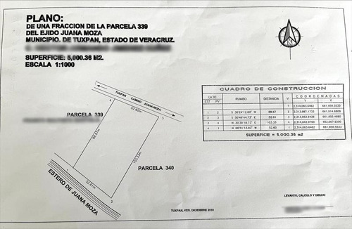 Venta Terreno 5000 M2 Frente Al Estero De Juana Moza Tuxpan Veracruz