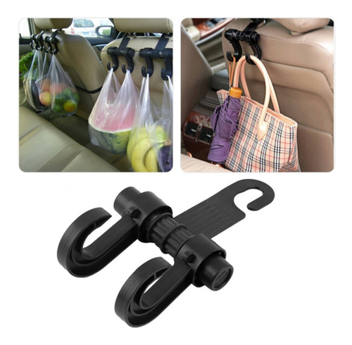 Soporte Asiento Auto Doble Gancho Resistente Bolsas Ropa