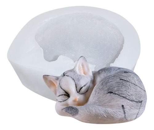 Molde De Silicona Gato 3d Para Vela Jabones Resina Chocolate