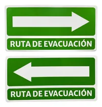 Comprar 2 Señalamiento Letrero Ruta De Evacuación 10 X 20 Cm