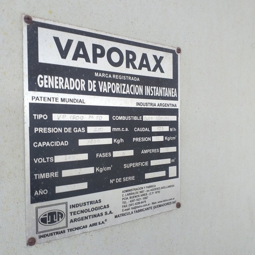 Imagen 2 de 5 de Generador De Vapor Vaporax 1500 Caldera Instantánea