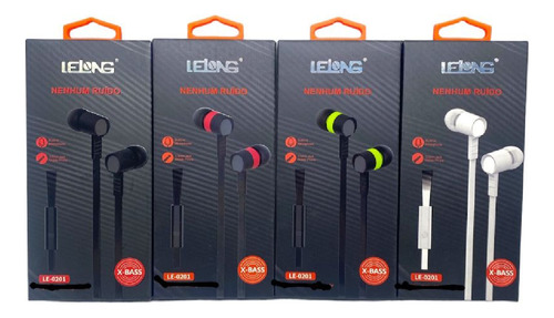 10 Fone De Ouvido Lelong Estereofônico Le-0202 Atacado Cor Preto