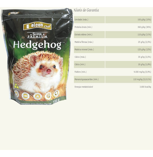 Alcon Club Hedgehog 350g Super Premium Para Ouriço Pigmeu