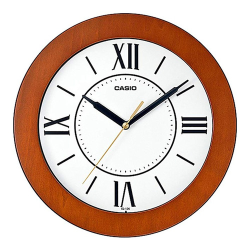 Reloj Casio Pared Iq-126-5bdf 100% Original Color de la estructura Madera Color del fondo Blanco