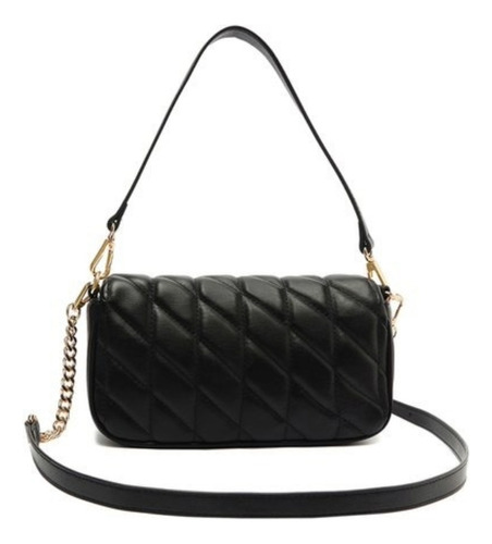 Bolsa Tiracolo Matelasse Triangular Preta Cor Preto