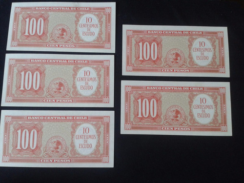 Cinco Billetes Chile Mackenna Ibañez Correlativos