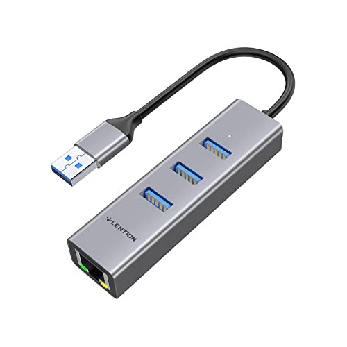 Concentrador Usb 3 Usb 3.0 Y Lan Gigabit Ethernet Rj45,...