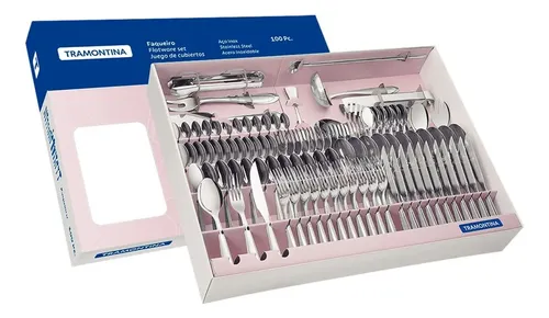 Faqueiro Jogo De Talheres 100 Peças Inox Laguna Tramontina