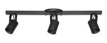 Comprar Aplique Techo Riel 3 Luces Negro Spots Direccionables Gu10