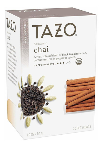 Tazo Orgánica Chai Té Negro Bolsas De Filtro (20 Unidades)
