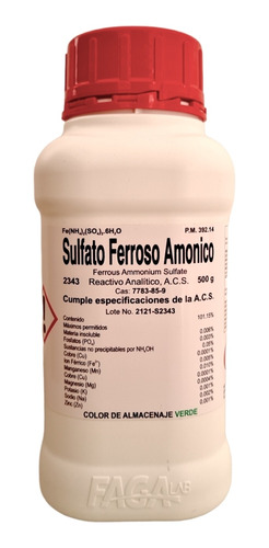 Sulfato Ferroso Amónico R. A. De 500 G Fagalab