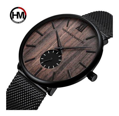 Reloj Hannah Martin Simple De Cuarzo Resistente Al Agua Para Color Del Fondo Nogal