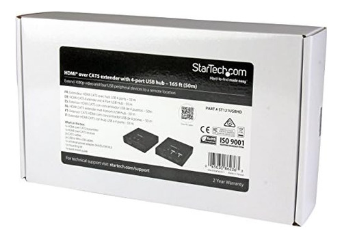 Extensor Hdmi A Través De Cat6 Con Concentrador Usb De 4 Pue