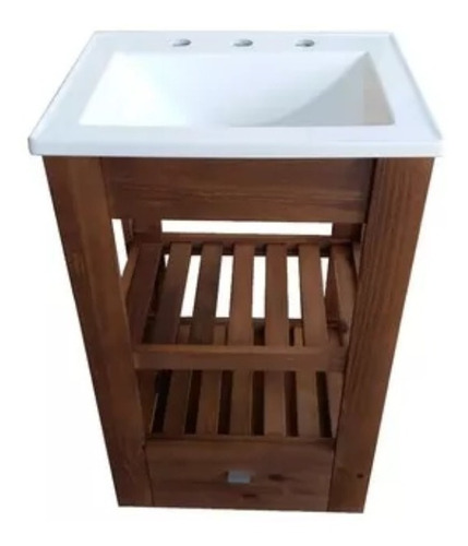 Vanitory Madera Maciza Tipo Campo Bacha 50cm Cajon