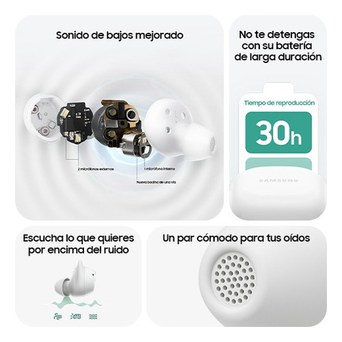 Audífonos Inalámbricos Samsung Galaxy Buds Fe Blanco Blanco