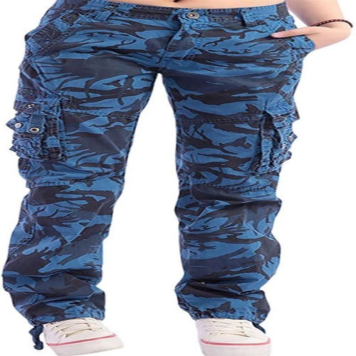 Imagen 1 de 6 de Pantalones Cargo De Camuflaje Casual Para Mujer
