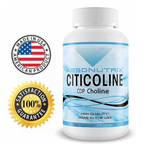 Citicolina Choline 530mg (120 Cápsulas) Absonutrix Sabor Sin Sabor