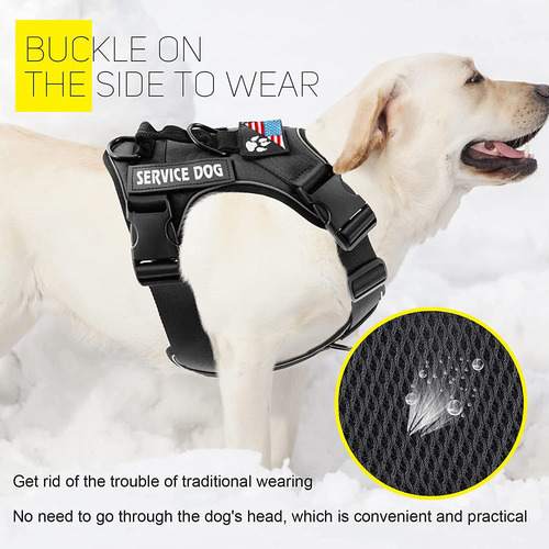 Colete Refletivo Para Cães Service Dog Harness Com 5 Peças