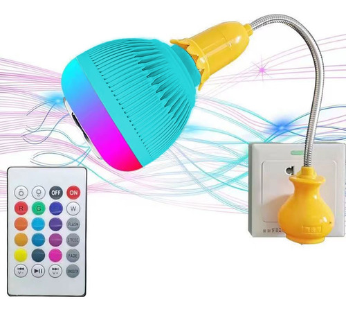 Foco Bocina Led Bluetooth Rgb Control Inteligente Luz