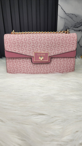 Bolsa Guess Sg970723 Nueva 100 % Original Con Etiqueta Rosa Estampado Oro Rosa