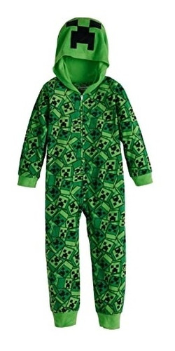 Pijama Para Niño Con Capota Color Verde Talla 10 Años
